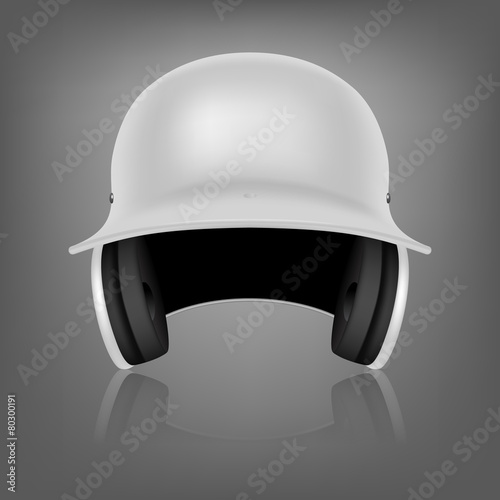 White baseball helmet. Vector background.