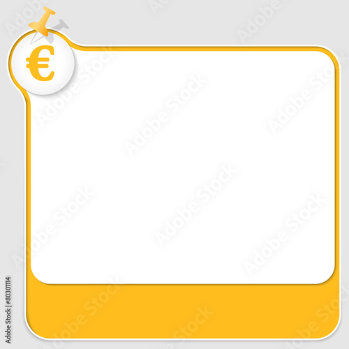 yellow text box with pushpin and euro symbol