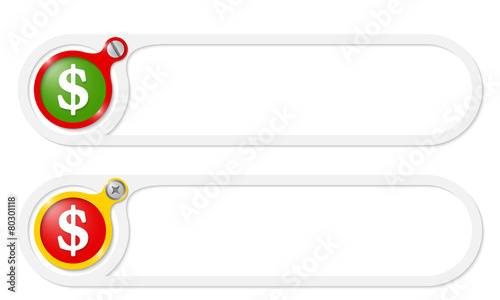 vector buttons with screw and dollar symbol