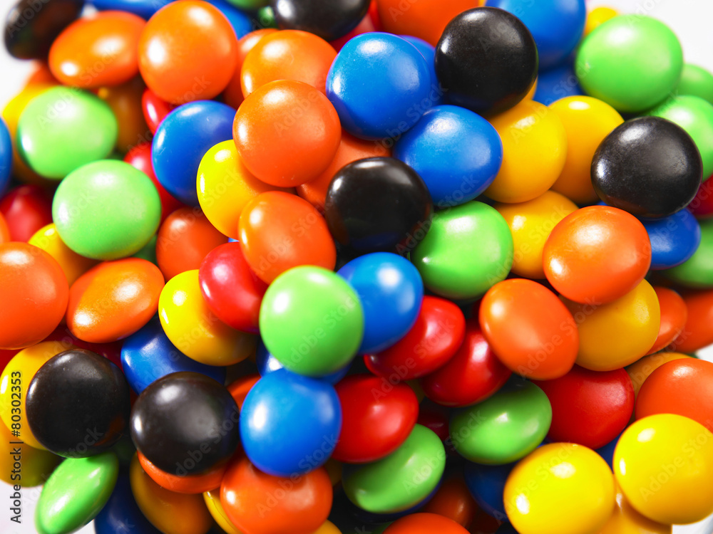 close up of multicolor chocolate candy close up of multicolor chocolate candy