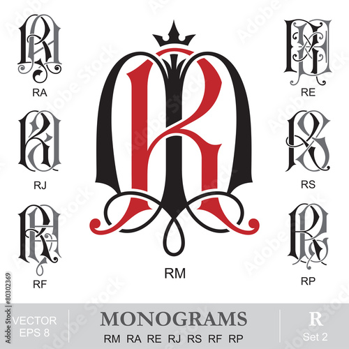 Vintage Monograms RM RA RE RJ RS RF RP