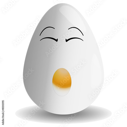 the egg smiley yawns