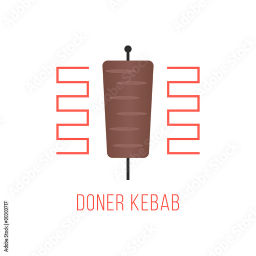 doner kebab logo isolated on white background