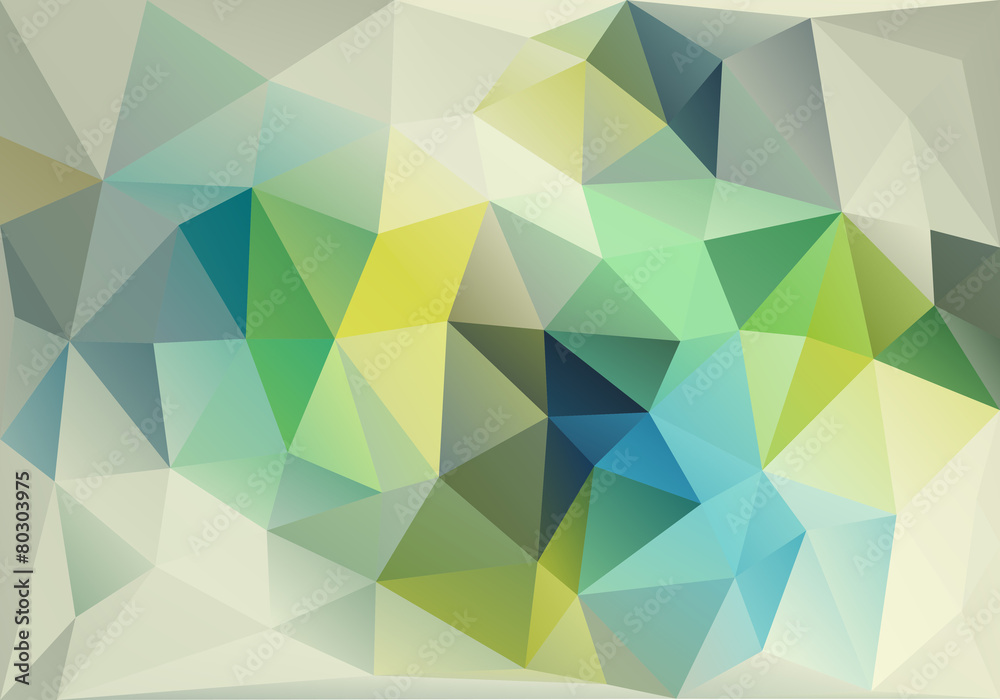 Obraz premium abstract blue and green low poly background, vector