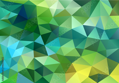 abstract blue and green low poly background, vector