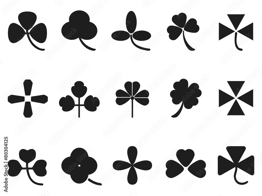 Fototapeta premium clover leaf icons set