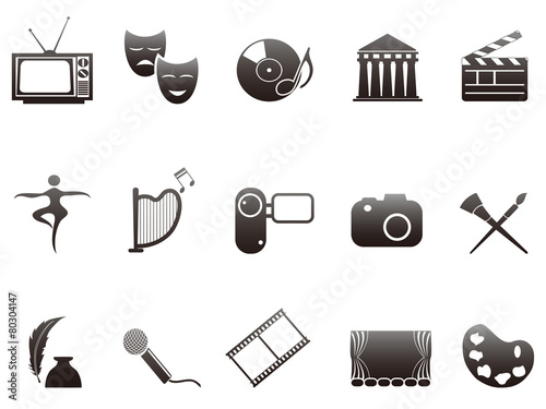culture and art icons set