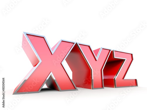 XYZ on white background photo