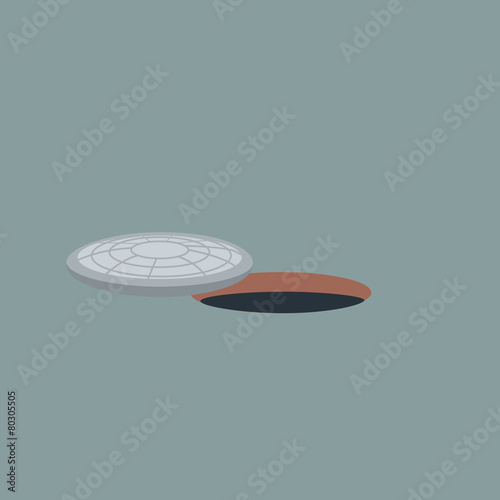 open manhole sewer street