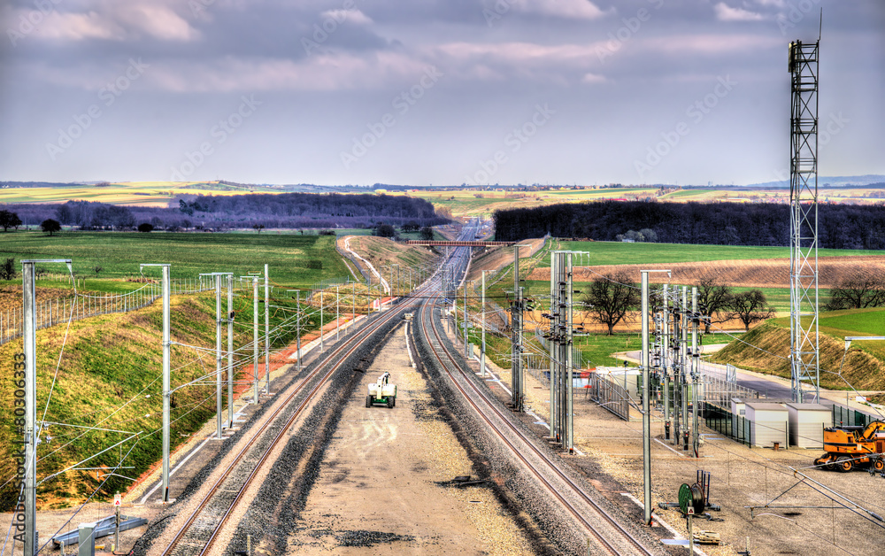 High-speed railway LGV Est phase II under construction near Save High-speed railway LGV Est phase II under construction near Save
