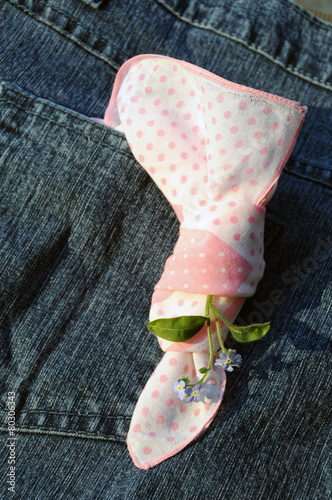 Knotted handkerchief with forget-me-not