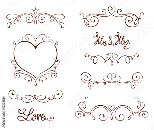 Set design elements for Valentine days and Wedding