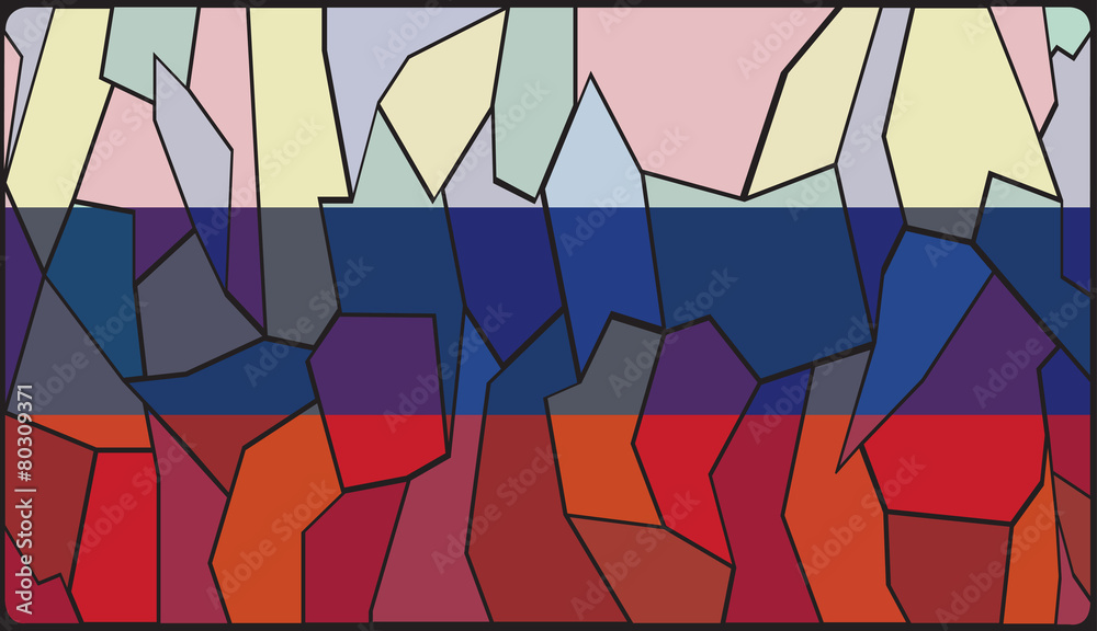Fototapeta premium Russia Flag Stained Glass Window