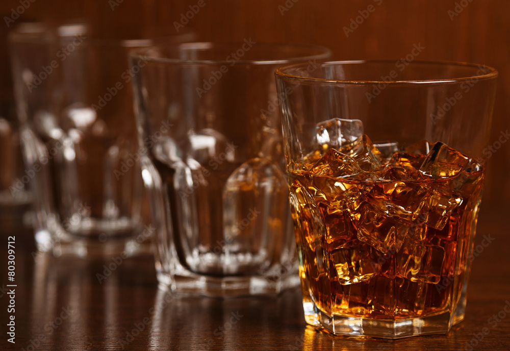 Glasses with whiskey Glasses with whiskey