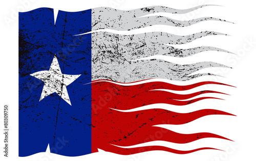 Wavy Texas Flag Grunged