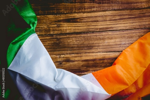Fotografie Ireland flag on wooden table