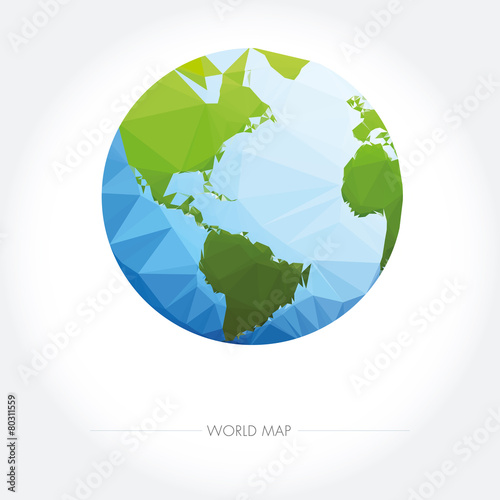 Earth World Map. Low poly vector illustration
