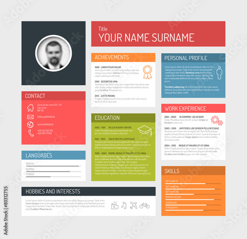 cv / resume template dashboard