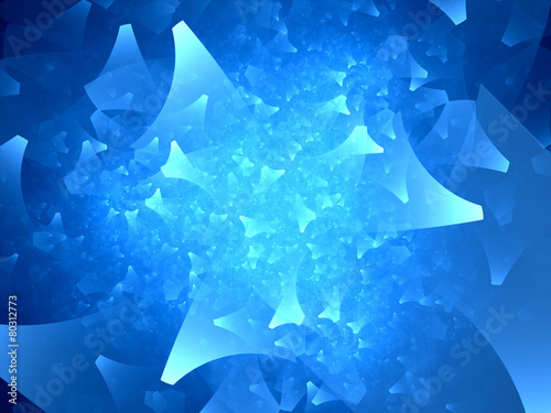 Blue glowing shapes fractal