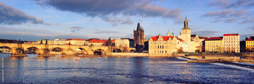 Panoramic view of old town Prague, Czech Republic