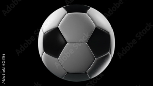 Soccer Ball, loop seamless, isolated black backgraund