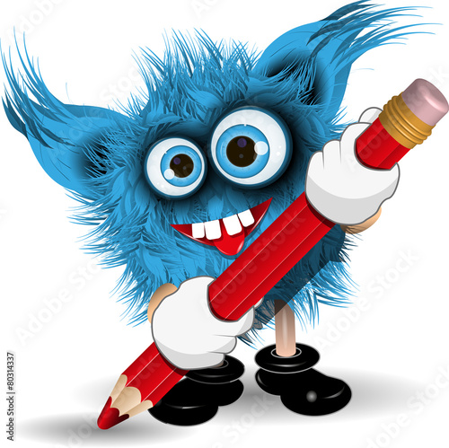 Monster with Pencil