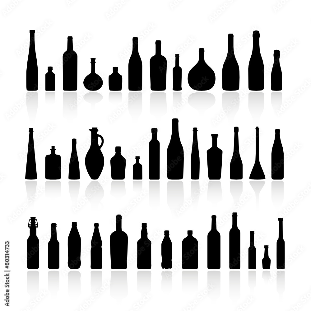 Flaschen Silhouetten Set Flaschen Silhouetten Set