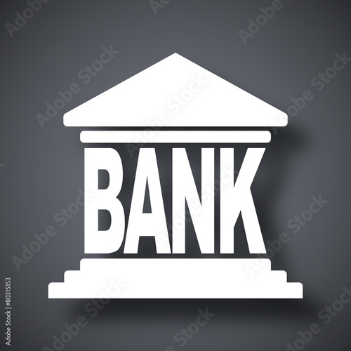 Bank building icon, vector