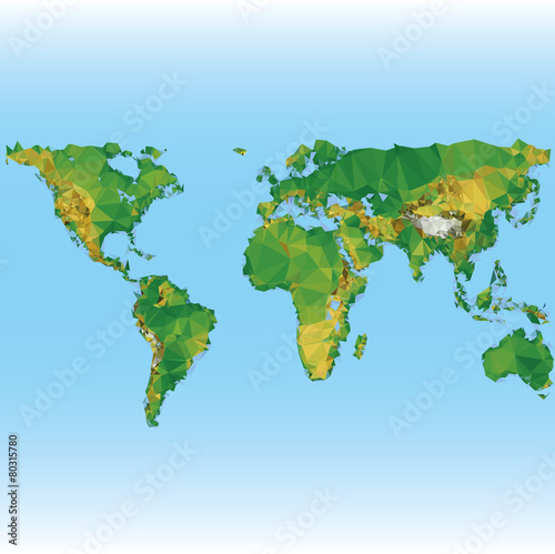 Earth world Low poly vector map
