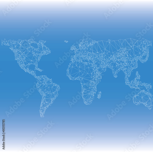 Earth world Low poly vector map