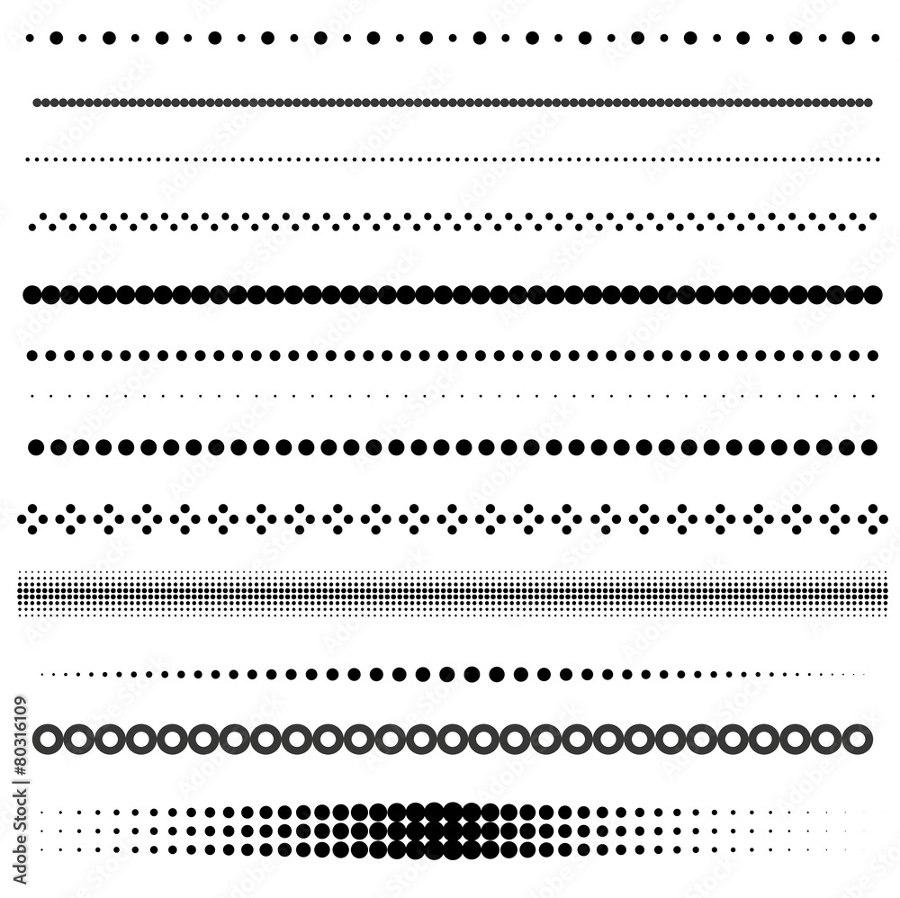 Set of dot and halftone dividers Set of dot and halftone dividers
