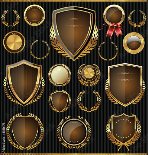 Golden shields, laurels and medals collection