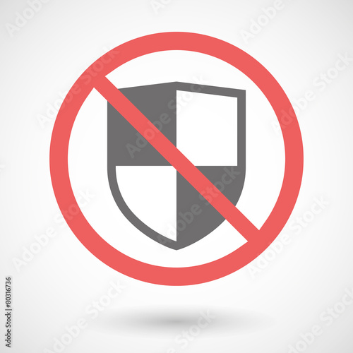 Forbidden signal with a shield