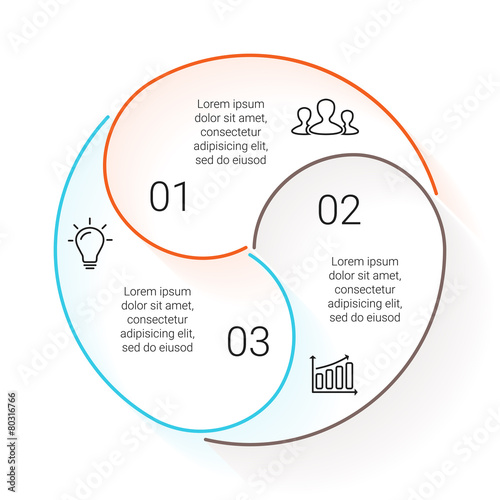 Circle line stroke infographic. Template for cycle diagram