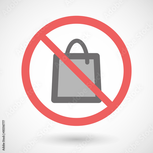 Forbidden signal with a shopping bag