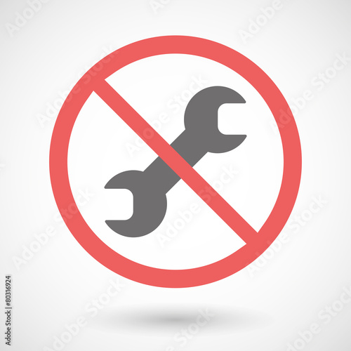 Forbidden signal with a wrench