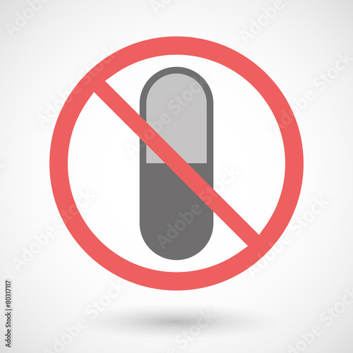 Forbidden signal with a pill