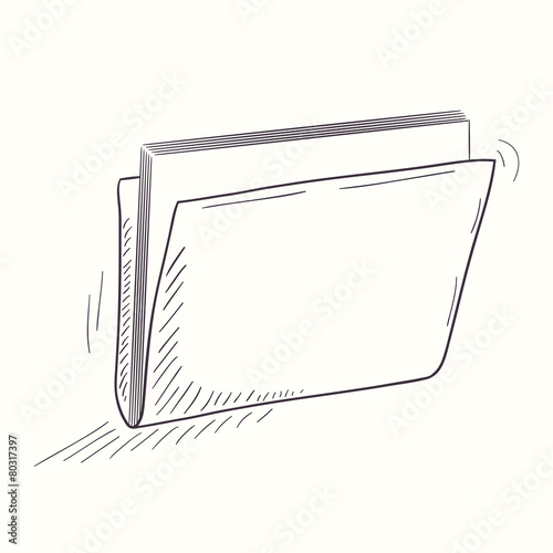 Sketched full folder desktop icon