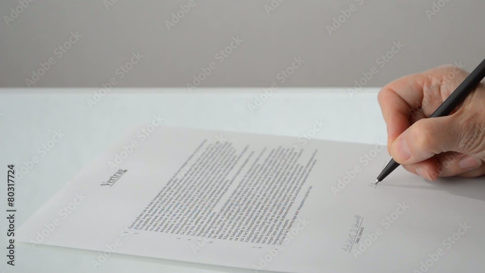 Vertrag zweite Unterschrift