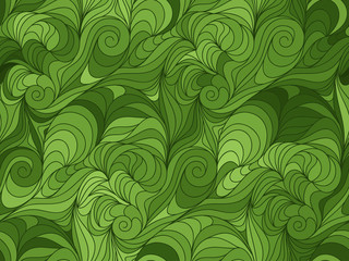 Poster Grüne Muster Wellenlinien Muster in sanften Tönen  © romir2013