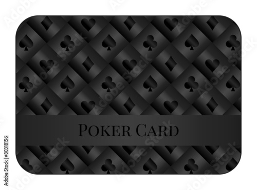 Black poker card with card symbol pattern