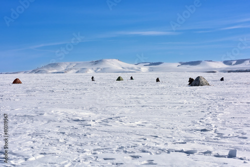 Landscape on the ice reservoir © zhaubasar