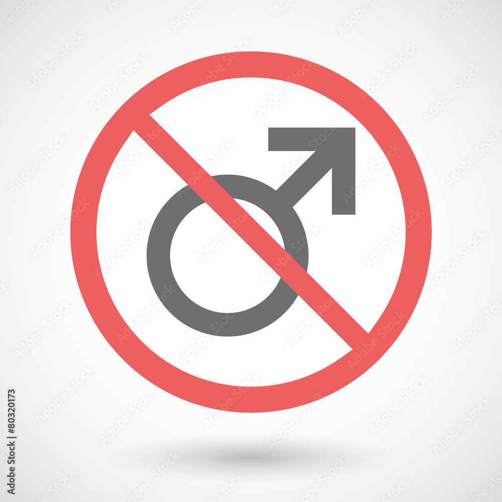 Forbidden signal with a male sign Forbidden signal with a male sign