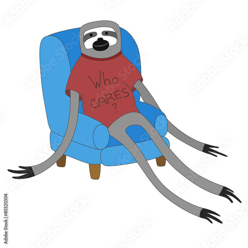sloth in a chair