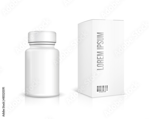 Medicine bottle on white background