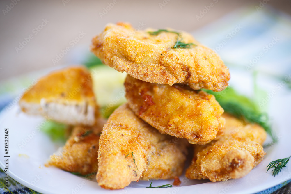 chicken fried in batter with dill