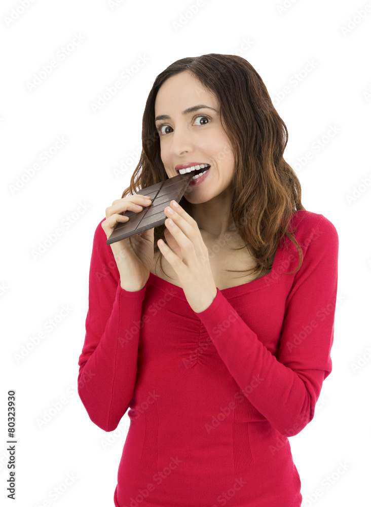 Biting chocolate Biting chocolate