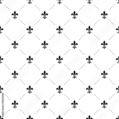 Seamless vector black pattern with king crowns