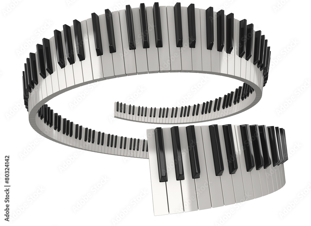 Naklejka premium Piano keys (clipping path included)