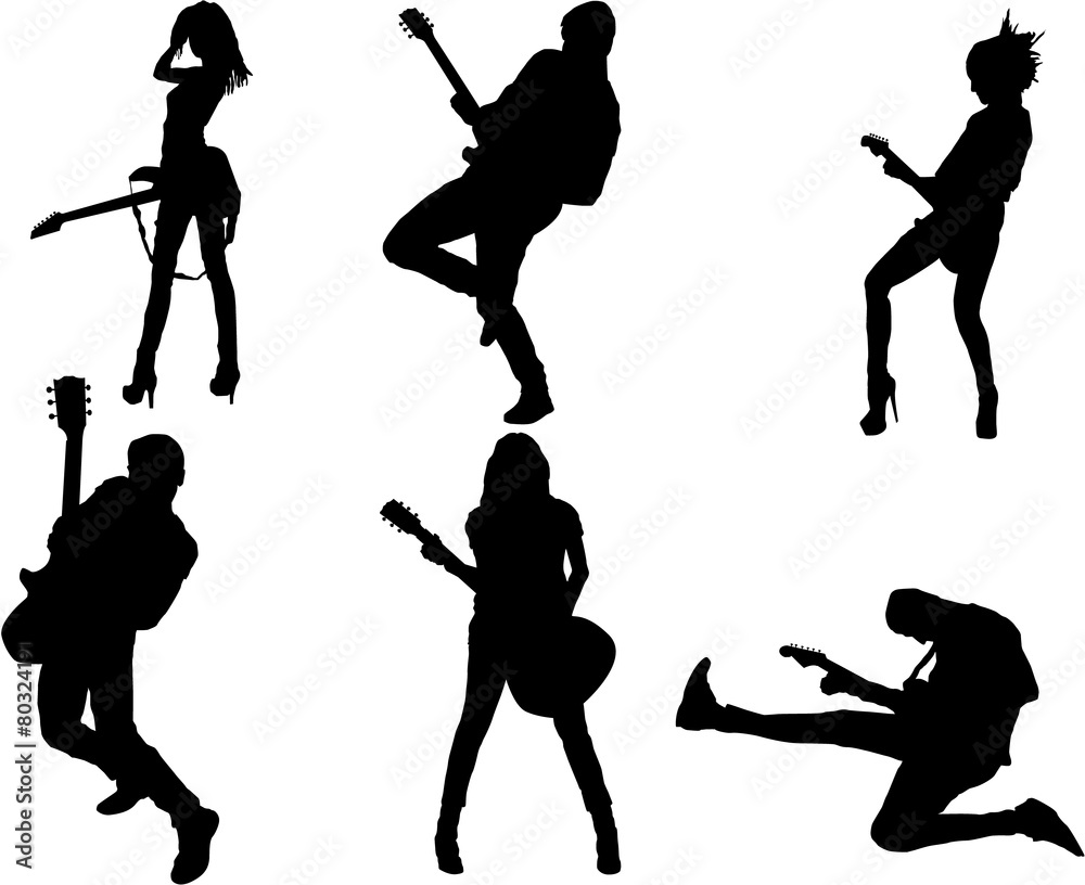 Fototapeta premium guitarists in silhouette